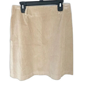 Vintage 90s Liz Sport Women’s Beige Mini Skirt 6 Corduroy Cotton Academia